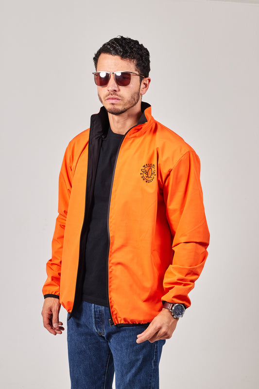 Windbreaker weatherproof negro/naranja aviación