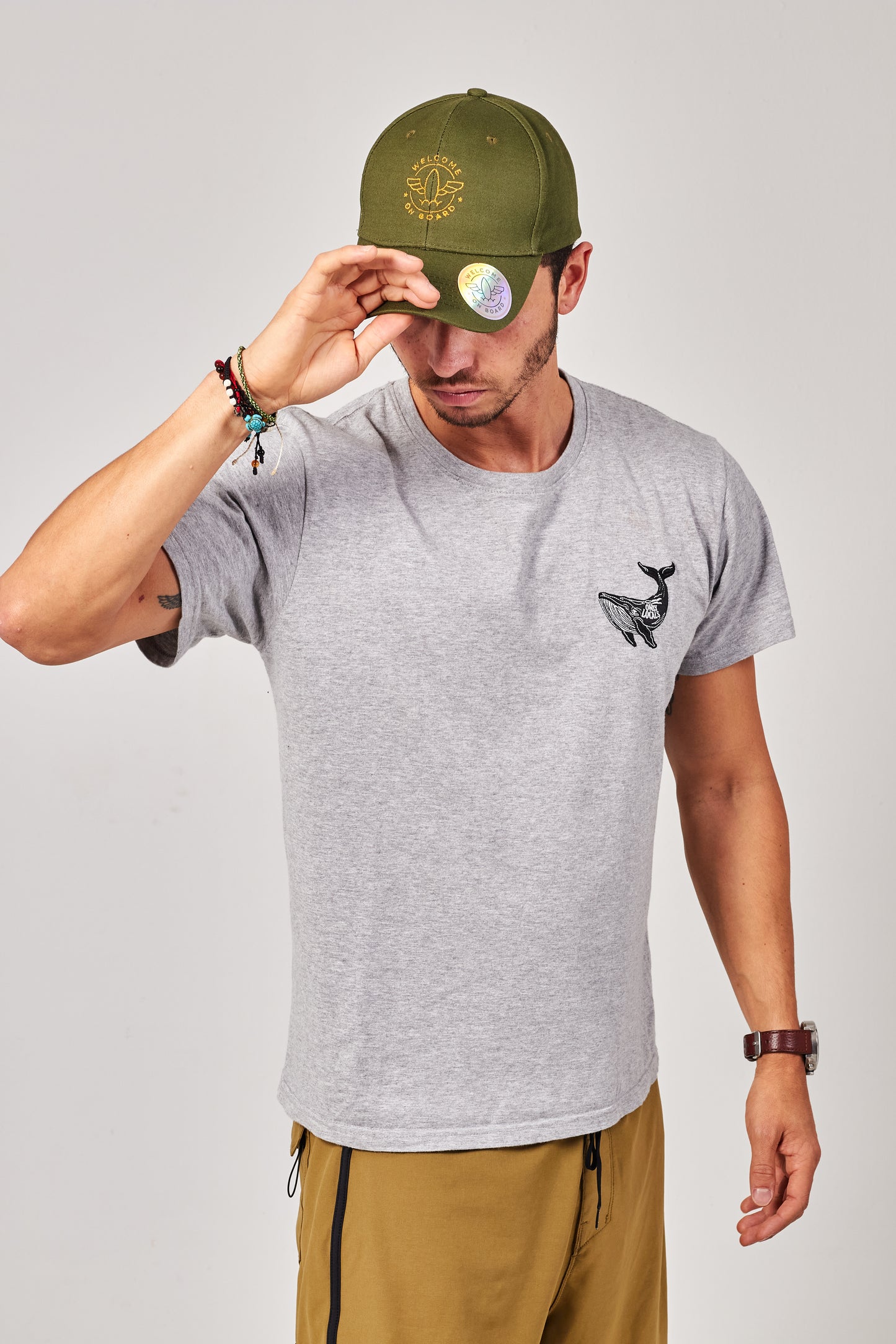 Camiseta Whale Design bordada