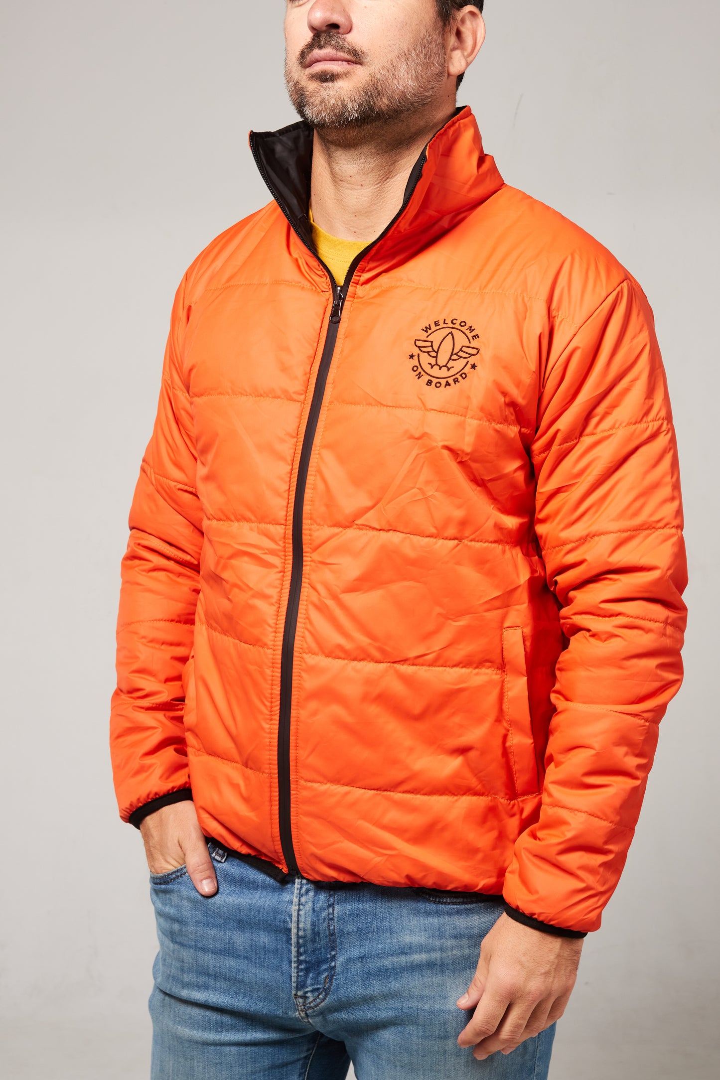 Abrigo Reversible negro/naranja