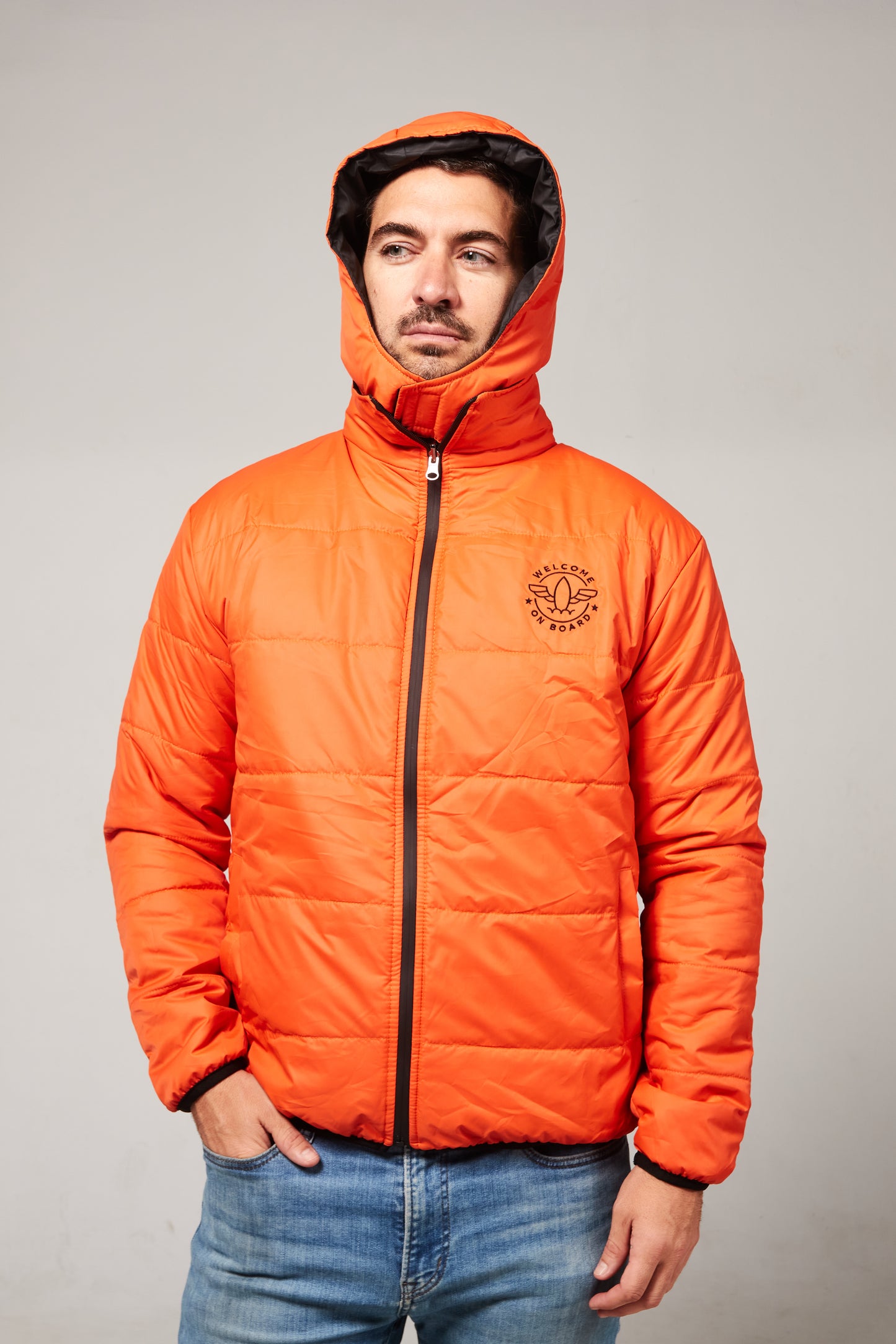 Abrigo Reversible negro/naranja
