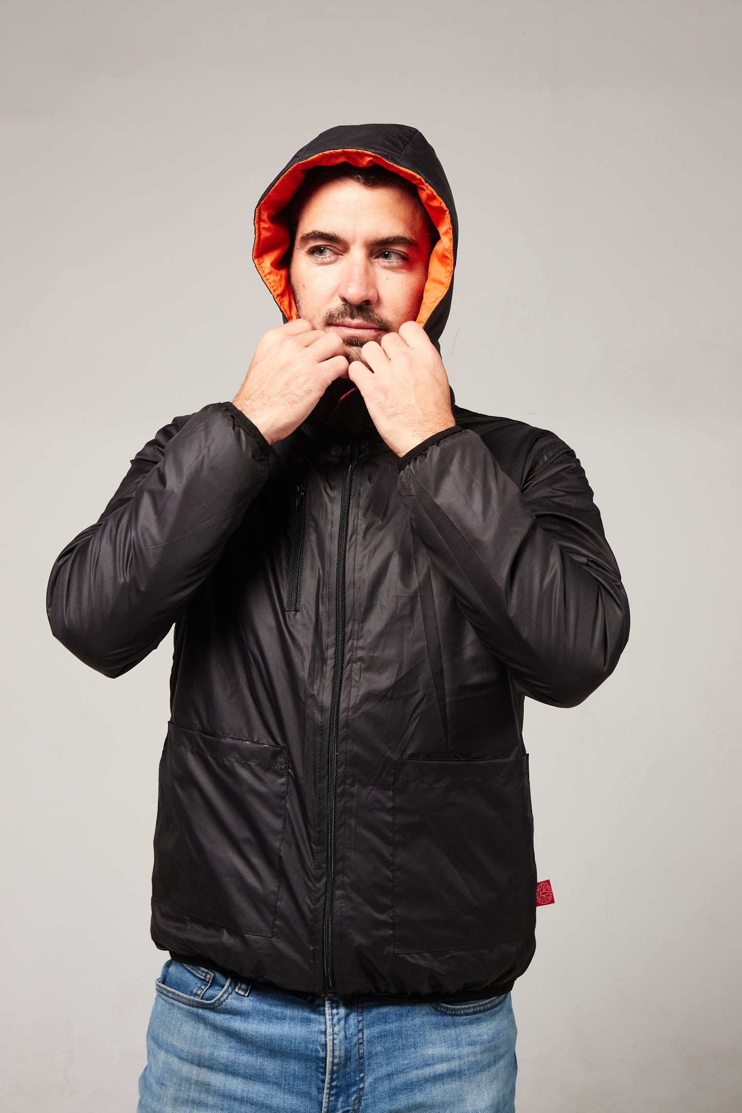 Abrigo Reversible negro/naranja