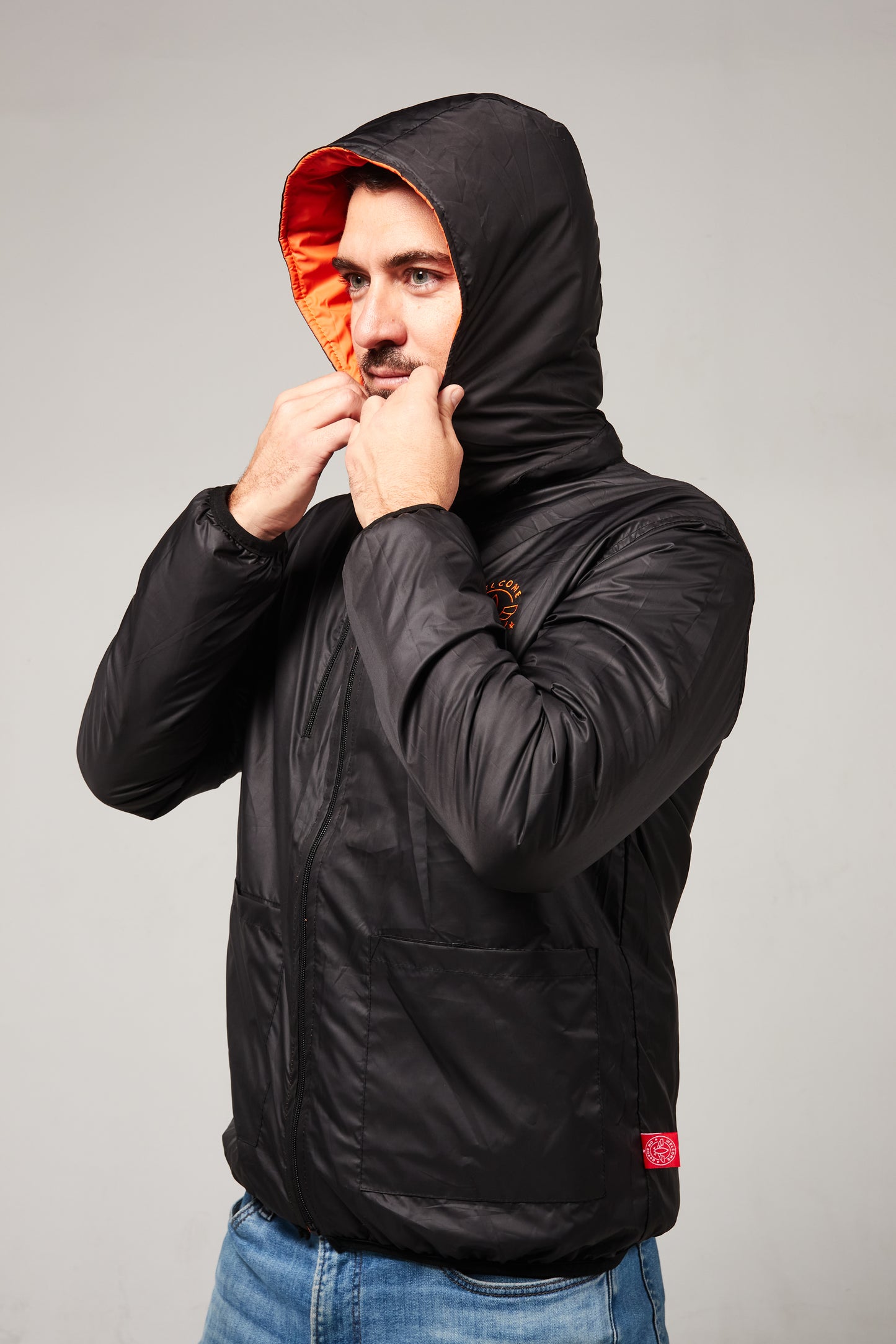 Abrigo Reversible negro/naranja