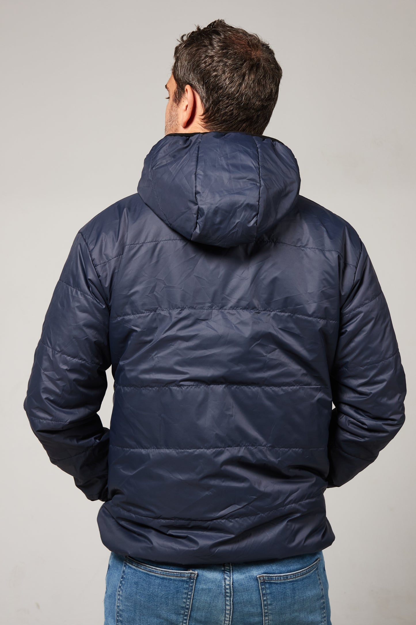 All season hooded jacket azul/gris plata
