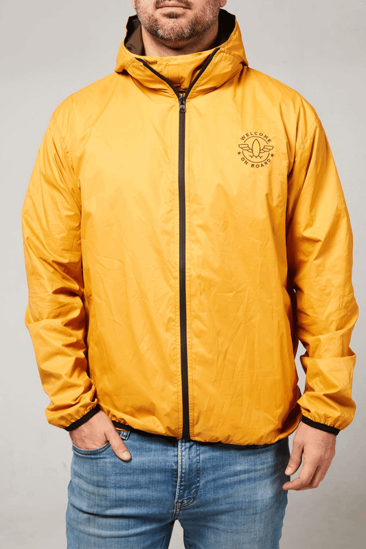 Windbreaker weatherproof Green army/yellow