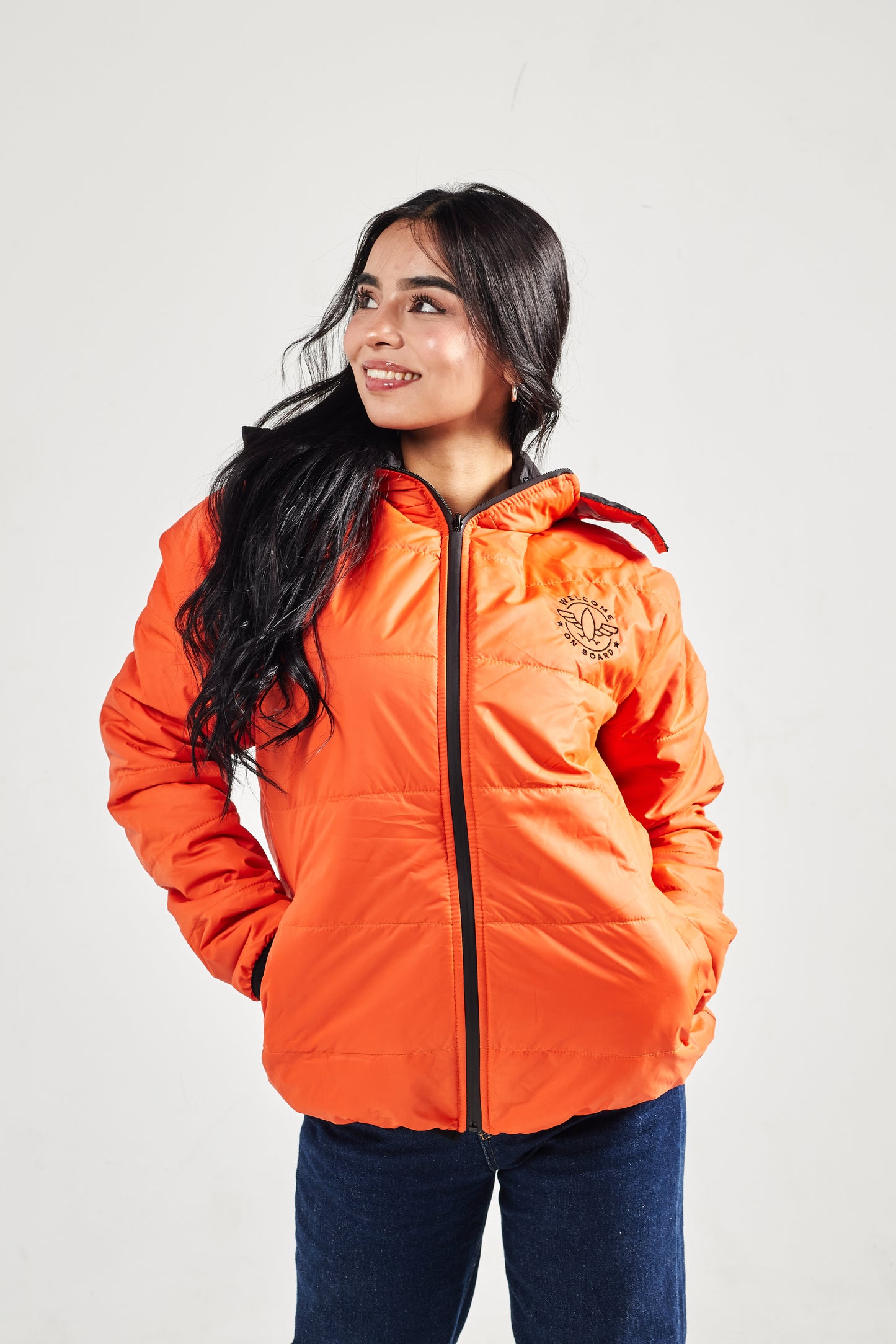 Abrigo Reversible negro/naranja