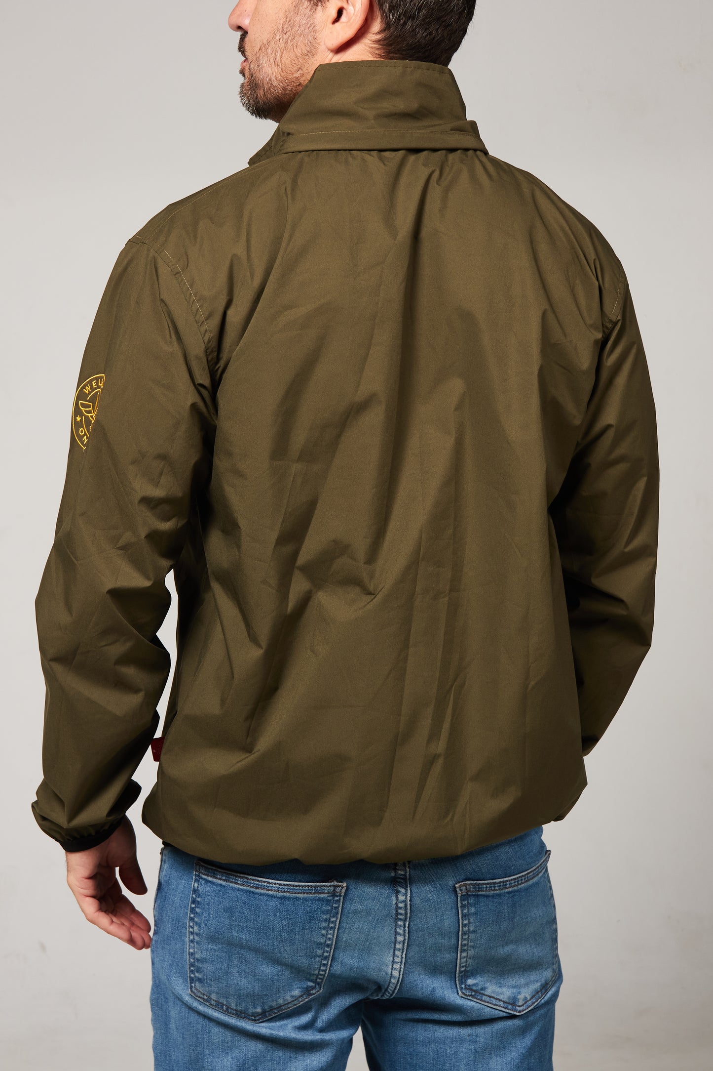 Windbreaker weatherproof Green army/yellow