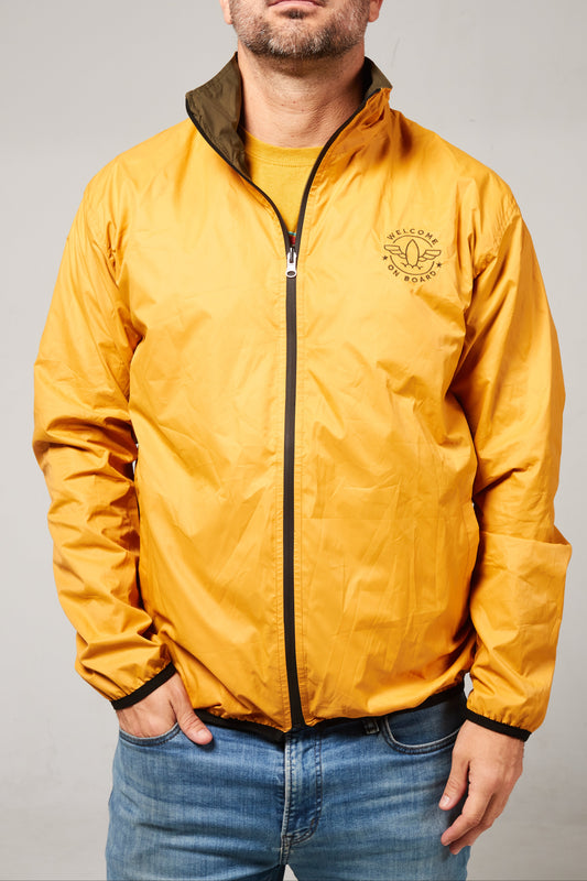 Windbreaker weatherproof Green army/yellow