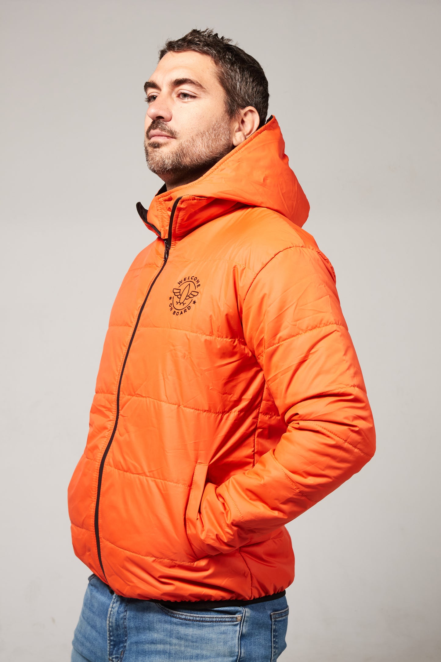 Abrigo Reversible negro/naranja