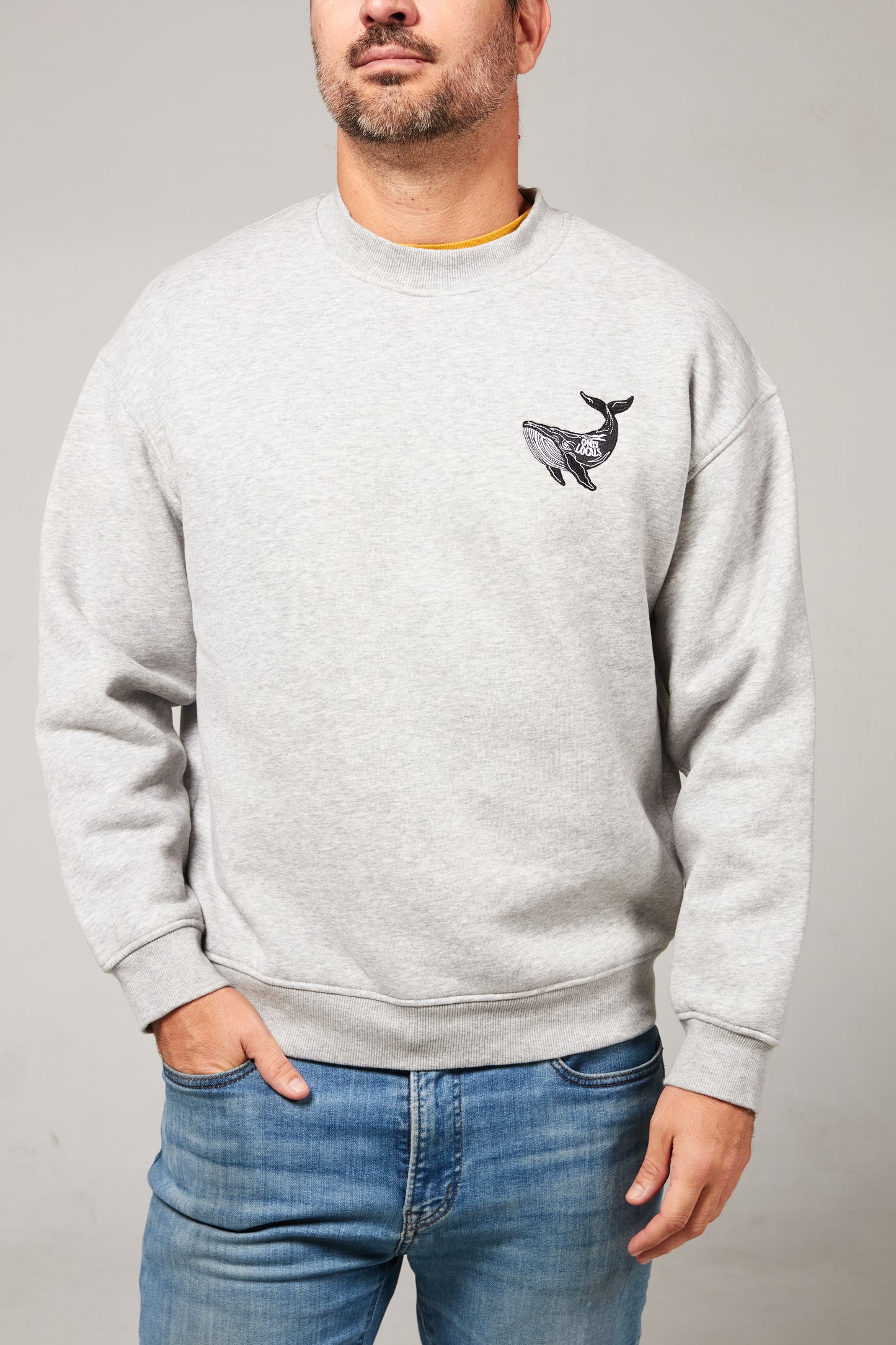 Sudadera “Whale On Board” – Gris Atlántico