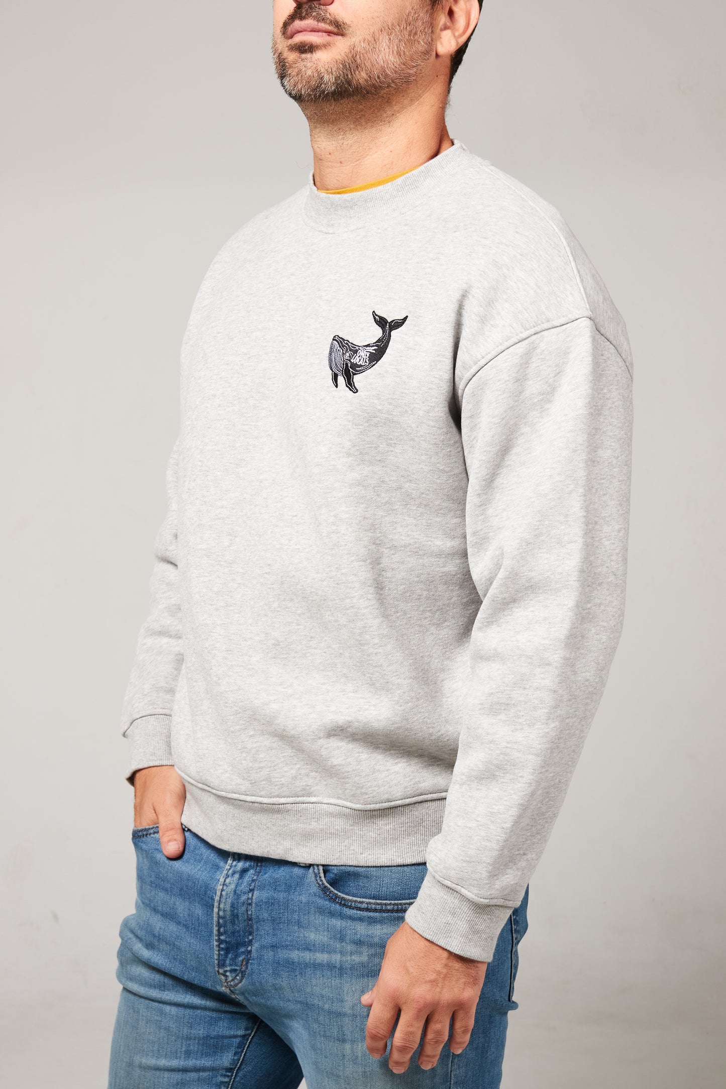 Sudadera “Whale On Board” – Gris Atlántico