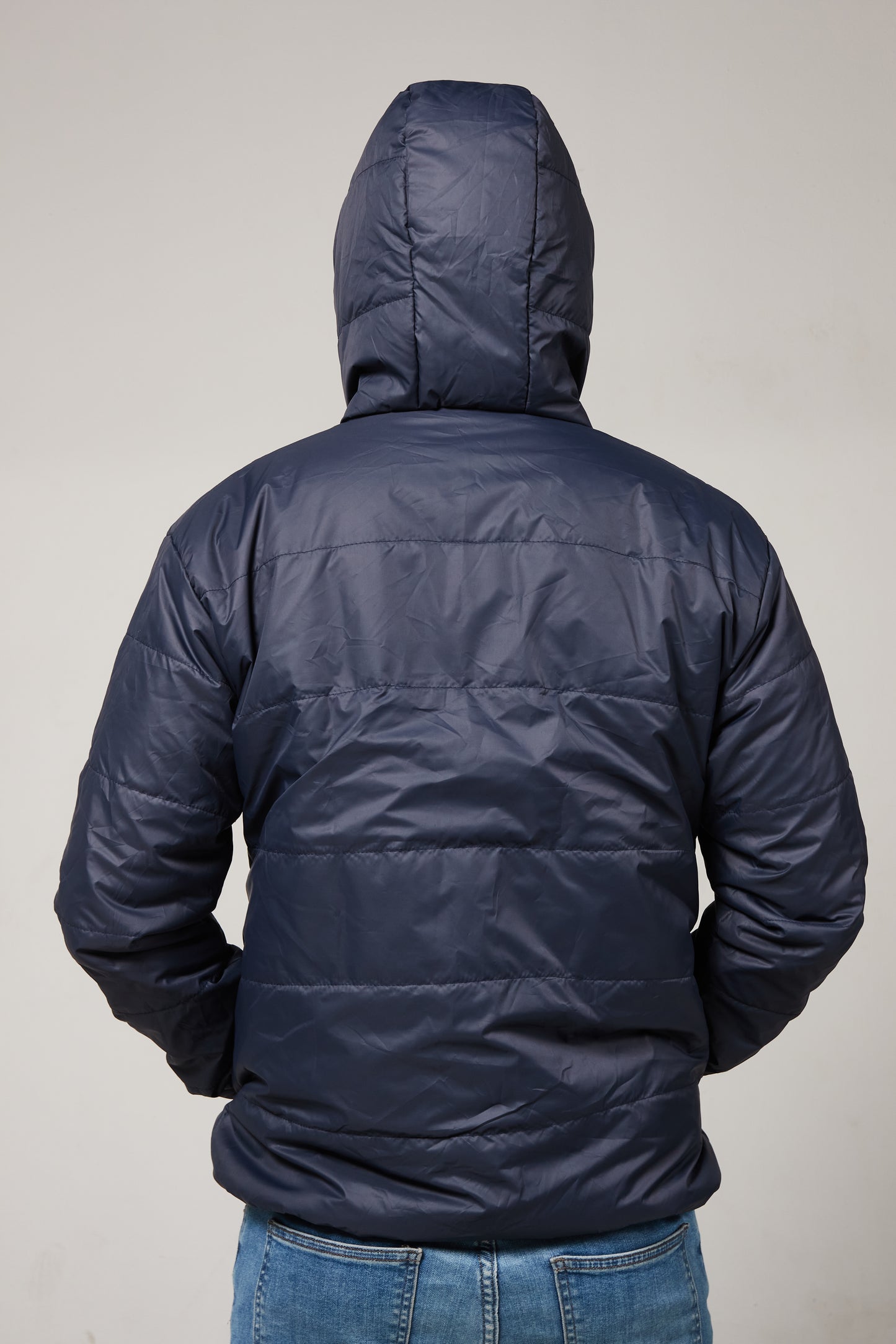 All season hooded jacket azul/gris plata