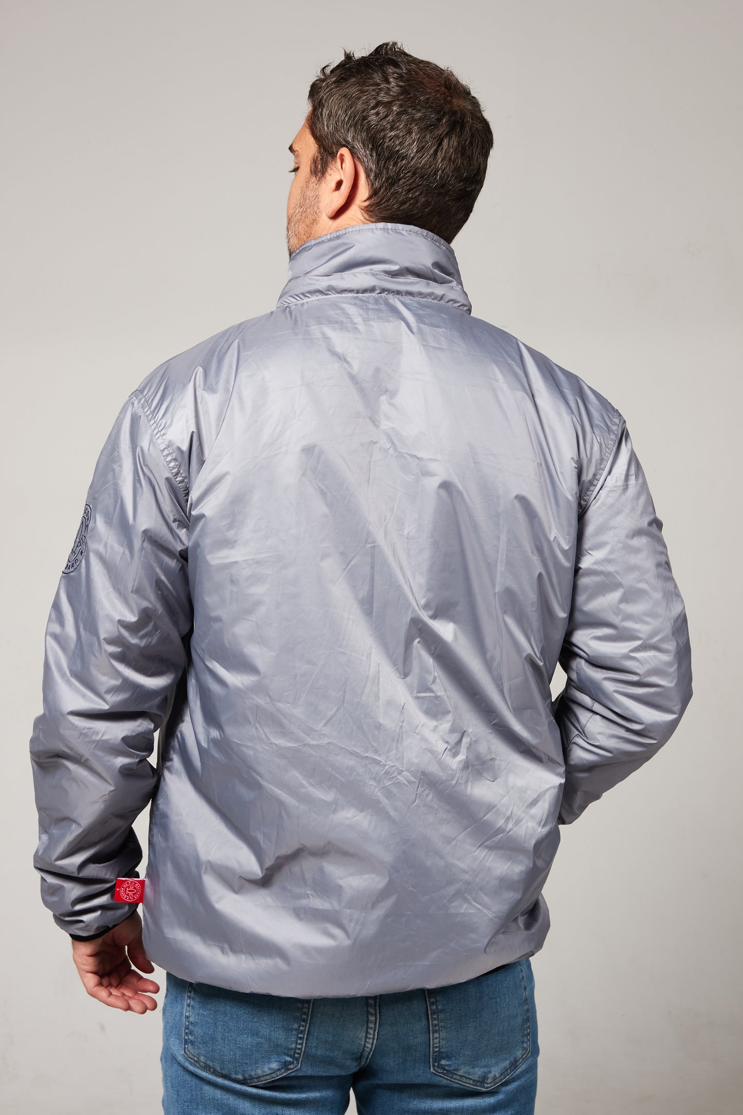 Abrigo Reversible azul/plata