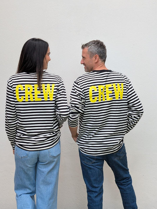 Camiseta Long Sleeve CREW – Black & White Stripes